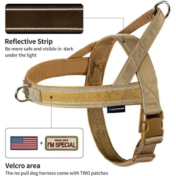 No Pull Dog Harness with Padded Handle+5 Ft Leash,Reflective Strip Escape Proof - Picture 2 of 7